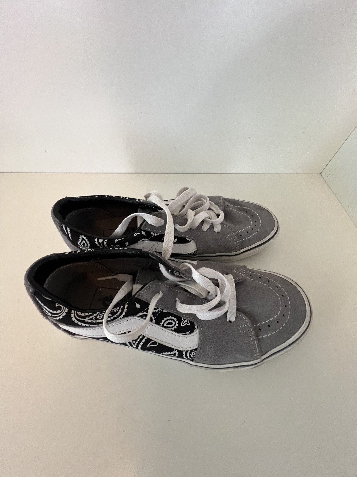 SAOLA Scarpe da skate VANS basse paisley grigie vero bianco scamosciato uomo 6 donna 7 5 ottime