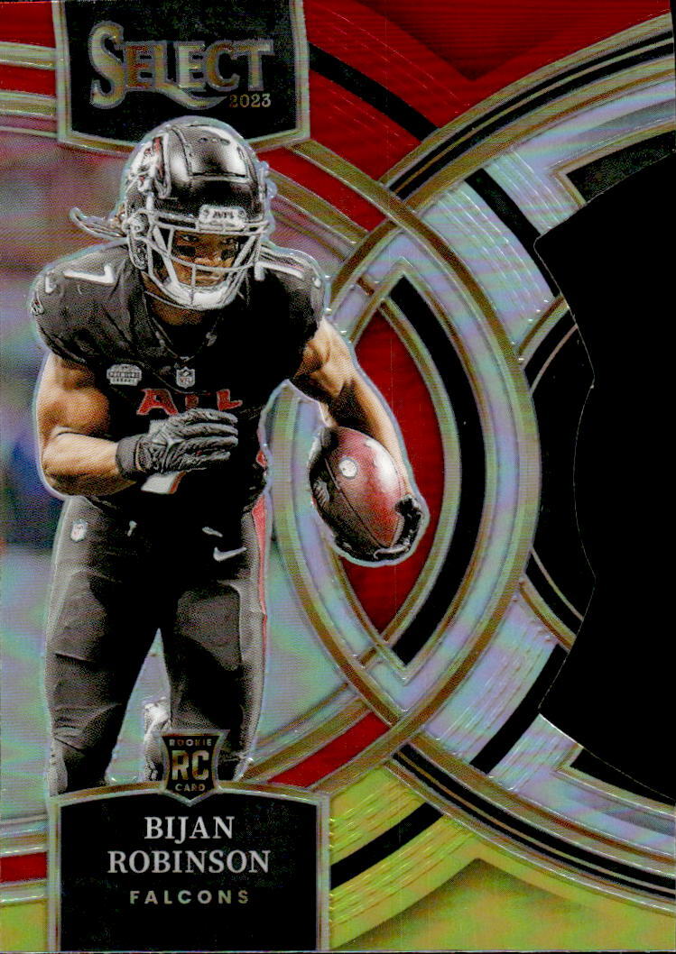 2023 Panini Select Bijan Robinson #180 Red and Yellow Prizms Die Cuts