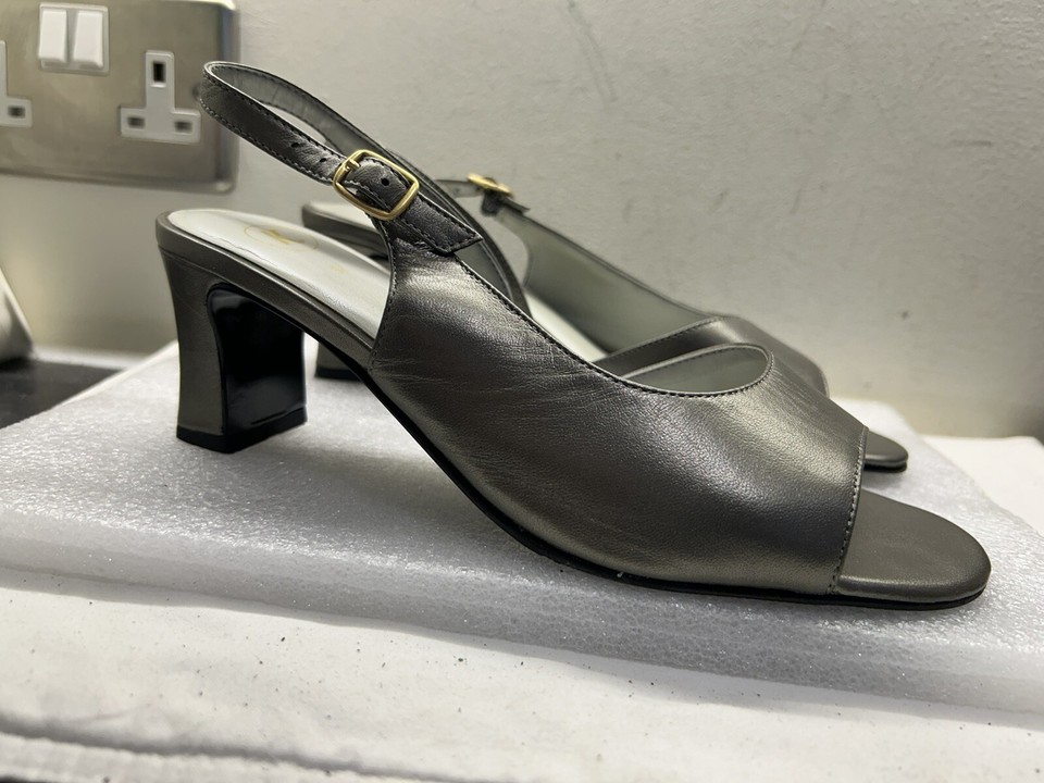 K Ladies ShoesUK 5.5 Euro 37UsedPewter Colour Leather eBay