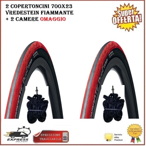 2 Copertoncini 700x23 Vredestein Fiammante Bici Corsa Strada Pieghevole  Coperton | eBay