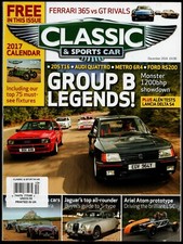 DICEMBRE 2016 RIVISTA AUTO D'EPOCA E SPORTIVE, PEUGEOT 205 T16, AUDI QUATTRO
