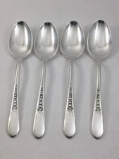 Wm Rogers 1941 PRISCILLA LADY ANN Silverplate 4 Teaspoons Flatware