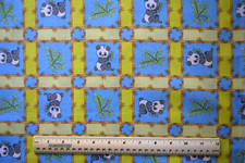 Spectrix Baby Panda Bear animal blocks squares 27" x 44" 100 cotton fabric