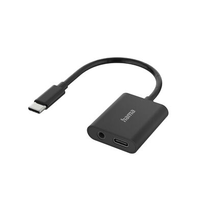 Hama Audio Adapter 2in1 USB-C auf 3,5mm Aux Klinke Stereo und USB-C-Ladebuchse