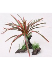 PIANTA FINTA FOGLIE IN SETA TRONCO TERRACOTTA ACQUARIO ACQUA DOLCE TERRARIO 