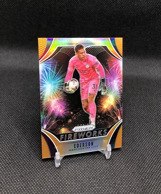 2020-21 Prizm Premier League EDERSON /25  FIREWORKS  ORANGE PRIZM SSP No. 24  