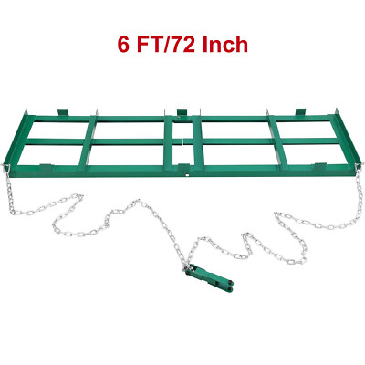 6FT/72'' Drag Harrow Driveway Grader Lawn Rake with 6FT Chain for ATV UTV Tractor