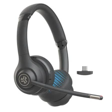 JLab GO Work Wireless On-Ear Headset Gen 2, Boom Mic, USB Dongle Connection