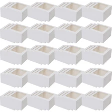 60 Packs Bakery Box with Window 4x4x2.5 inch for Pastries Cookies Cupcakes Pie