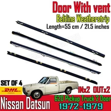For Datsun 620 1972-1979  Outer+Inner Door Beltline Weatherstrip Seal With Vent 