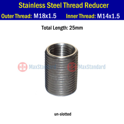 Thread Reducer Fitting Male M18 M18x1.5 to Female M14 M14x1.5 Insert Adapter Pip