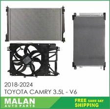 Radiator, AC Condenser, and Fan for 2018-2024 Toyota Camry 3.5L-V6