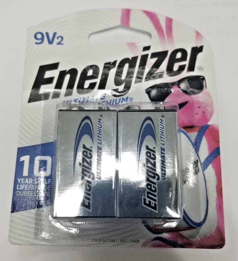 Energizer Ultimate Lithium 9 volt Battery L522BP2 (2 Batteries) eBay