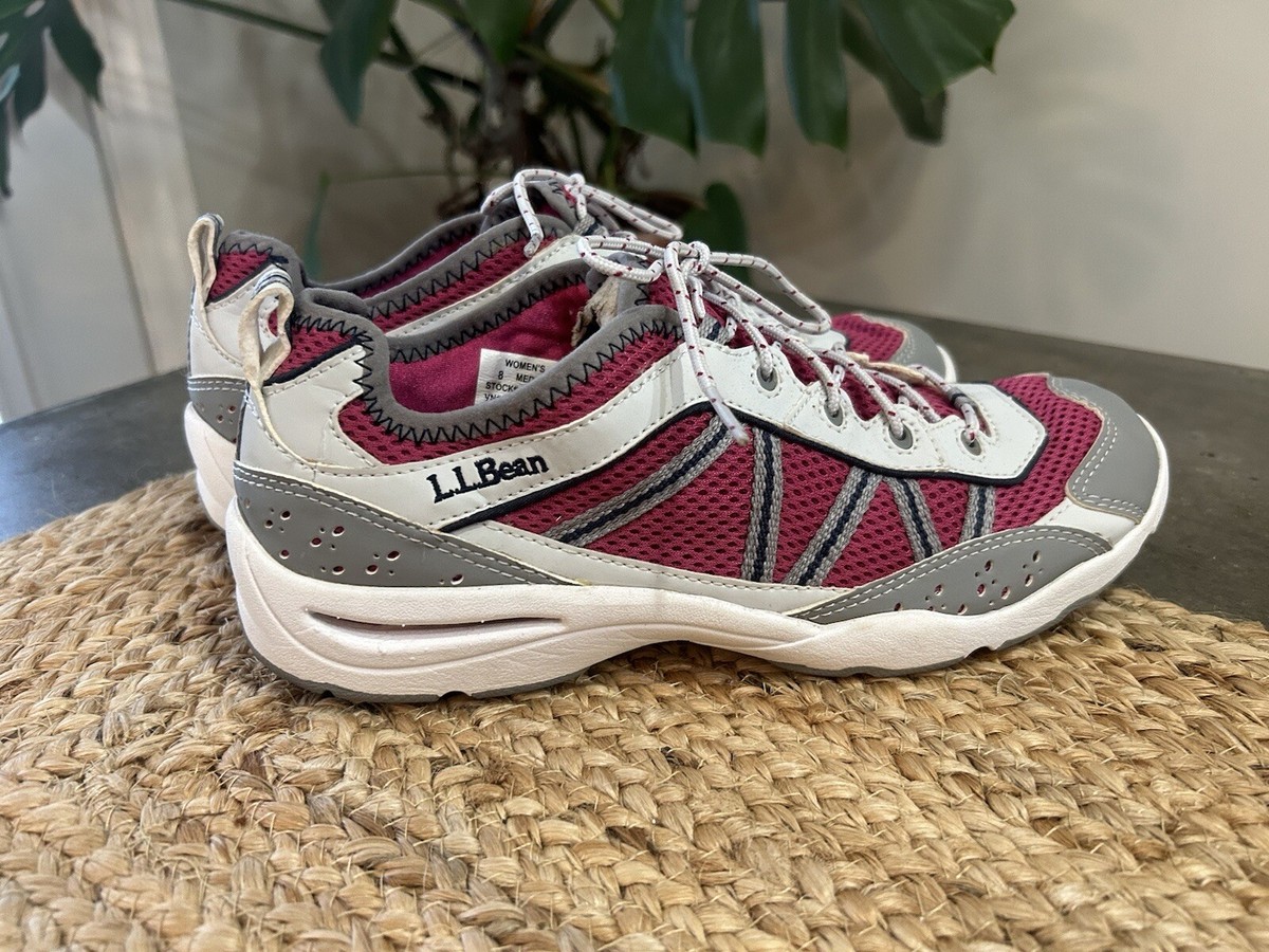 LL Bean Womens Medium Size 8 KCD4 Pink Grey Athletic Water