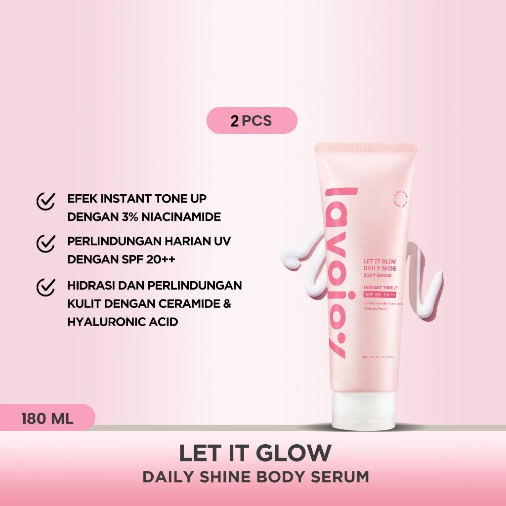 2x Lavojoy Let It Glow Daily Shine Body Serum Tone Up SPF 20 PA++ (180ml x 2)