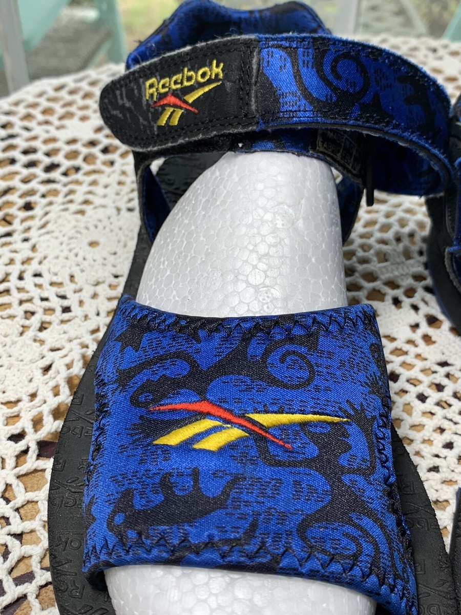 Vintage 90s Rare Reebok Mens Sz 7 M Blue/Black Sport