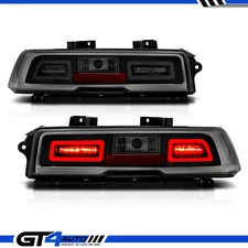 2014 2015 Chevy Camaro LED Tube Smoke Lens Replacement Brake Tail Lights Pair
