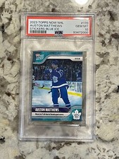 2023 Topps Now NHL Auston Matthews Stickers Blue Ice #1/10 PSA 10 *000
