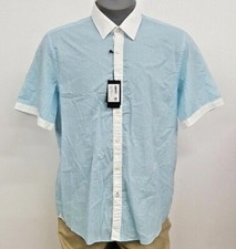 Hugo Boss Black Label Light Blue Geo Check S/S Men's Shirt NWT 135 Choose Size