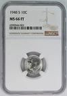 1948-S NGC MS 66 FT U.S / United States 10c Roosevelt Dime