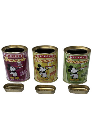 Mickey's Lemonade Very Lemon Lively Lime Really Raspberry Empty Tins Only 2.5 Oz
