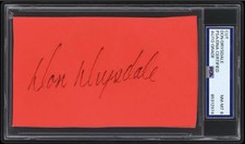 DON DRYSDALE SIGNED CUT AUTOGRAPH HOF LOS ANGELES DODGERS PSA/DNA 8 NM-MT AUTO