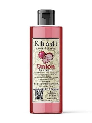 Khadi Natural Onion Shampoo with Amla Aloe Vera Vitamin E Extract 200ml Herbal