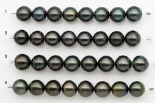 12-13mm Tahitian Pearl Short Strand, Near Round with High Luster and Natural Su