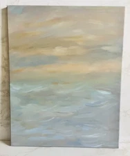 “Sunset At The Lake” Acrylic On Canvas Hand Painted Art - UnFramed 20x16- Signed