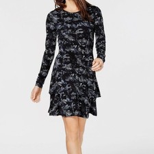 MICHAEL KORS blue & black snake print dress TRNVY/CHMBRY Size medium