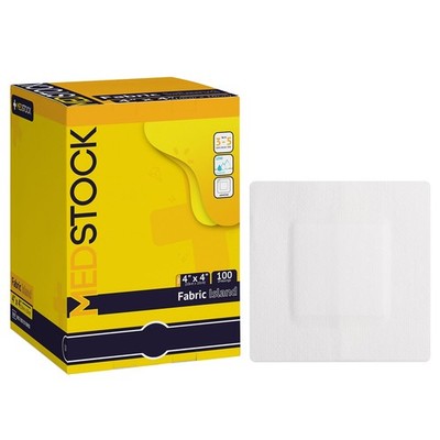 MEDSTOCK Fabric Island Dressing - 4'' x 4'' (Box of 100)