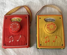  Lot of 2 1969 Fisher Price Music Box Pocket Radio 759 Do-Re-Mi 762 Raindrops