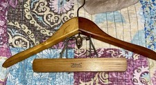 Vintage Setwell 18  Heavy Duty Wooden Suit Pant Clothes Hanger Combo Clamp