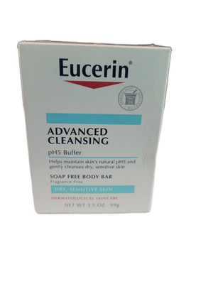 Eucerin Advanced Cleansing Soap Free Body Bar pH5 Buffer DrySensitive Skin 3.5oz