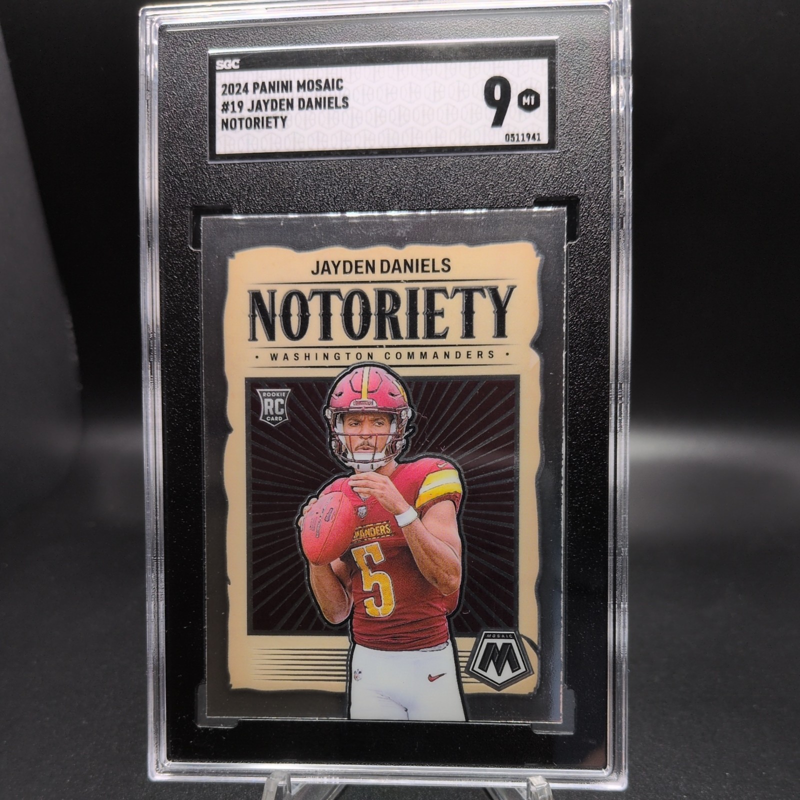 2024 Mosaic Jayden Daniels Notoriety RC #19 SGC 9 Gem