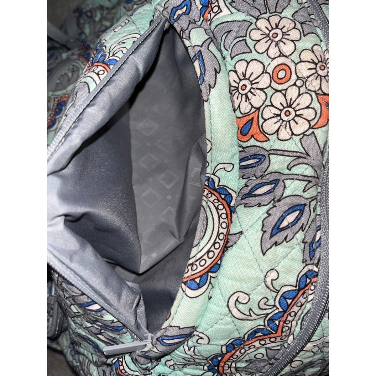 Vera Bradley Quilted Floral Backpack in Gray, Red & Mint Graduation Gifts for Women: Bags for Travel, Work and More  main image 4