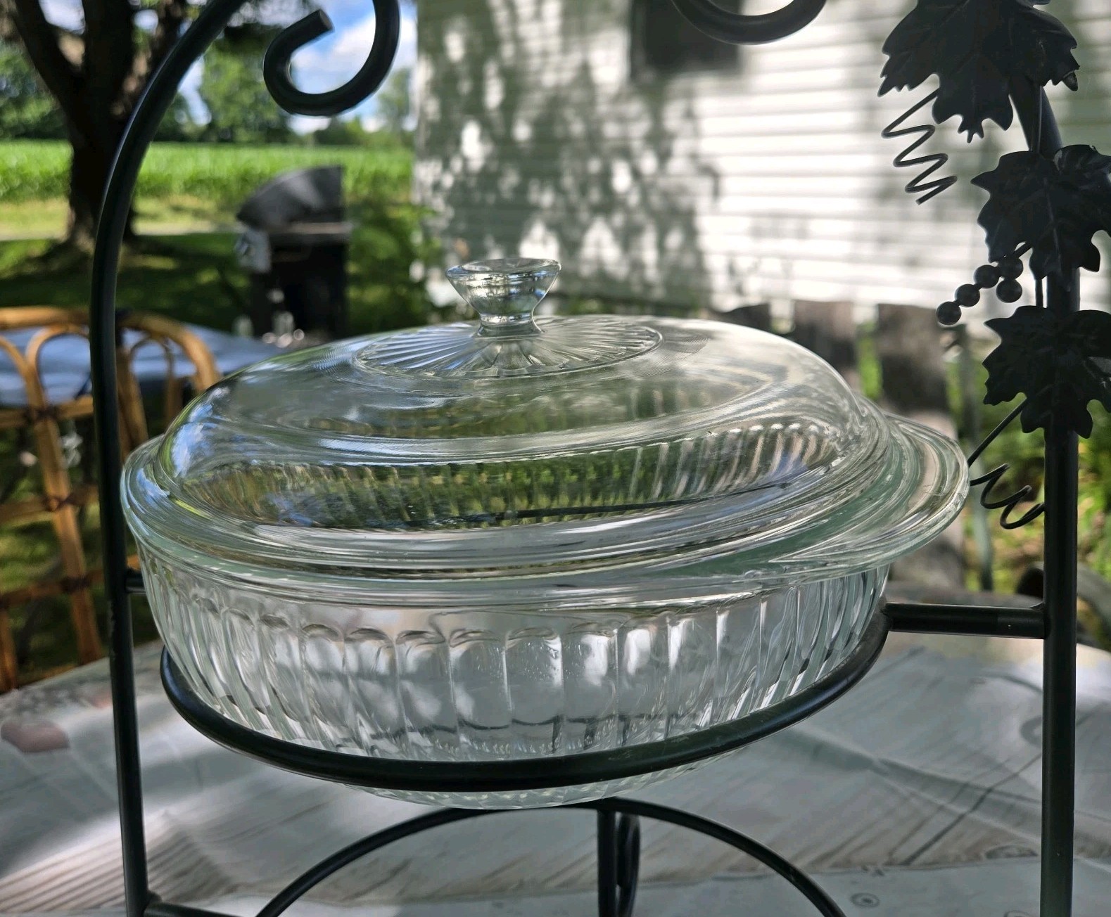 Vintage Pyrex 024 Clear Bowl 2 Qt. Round Casserole-Mixing Bowl-with 624C Lid