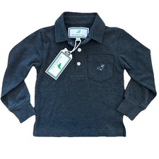 Properly Tied Lil Ducklings Boy 12M Long Sleeve Harrison Pocket Polo Charcoal