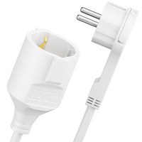2M VerläNgerungskabel VerläNgerung Flachstecker Stromkabel Strom 3680W Weiß