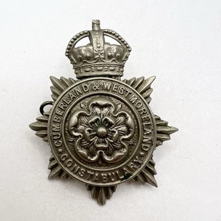 Genuine Obsolete King's Crown Cumberland & Westmoreland Constabulary Cap Badge