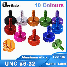 6-32 Slotted Knurled Thumb Screw Aluminum Alloy Hand Grip Knob Bolts For PC Case