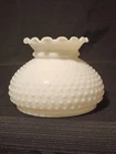New ListingVintage White Milk Glass Hobnail Student Lamp Shade Ruffled Edge 7" Fitter