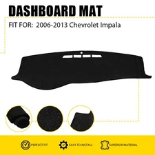 Fits 2006-2013 CHEVROLET IMPALA DASH COVER MAT DASHBOARD PAD BLACK Polyester EXD