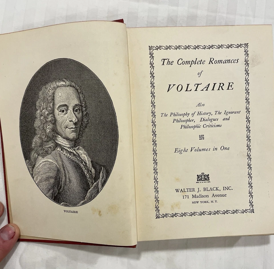 The Works of Voltaire 8 Volumes in 1 Walter J. Black 1927 Vintage Antique Book Foto 2 de 3