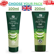 Image of Aloe Pura Organic Cooling & Soothing Aloe Vera Gel Natural Vegan UK