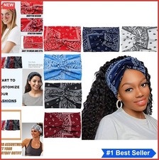 Wide Bandana Headbands for Women 6 Pack Twist Turban Head Wrap Stretchy Yoga
