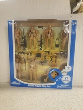 Kid Connection Military Action Figure Play Set 21 Pieces With Lights And Sound
