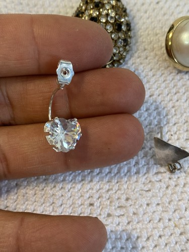 Lotto 13 pezzi bigiotteria vintage mista argento madreperla clip piercing - Foto 10 di 17