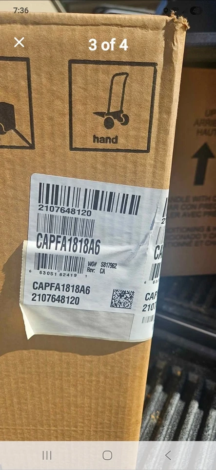 Bobina evaporadora Goodman CAPFA18B6 1,5 toneladas R-22 R-410A flujo ascendente/descendente Foto 3 de 3