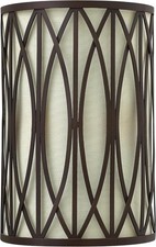Image of Wall Light Victorian Bronze | E14 60W | Linen Detailing, Living Room Hallway
